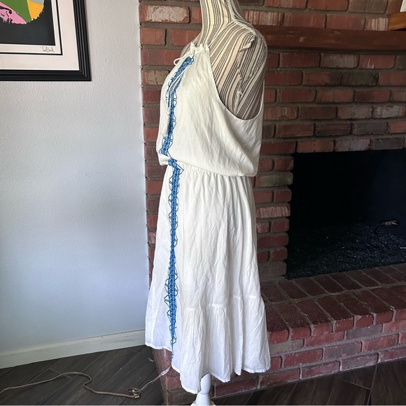 NWT Parker Atlas Embroidered Midi Dress in Glacius White Sz S - Picture 4 of 11